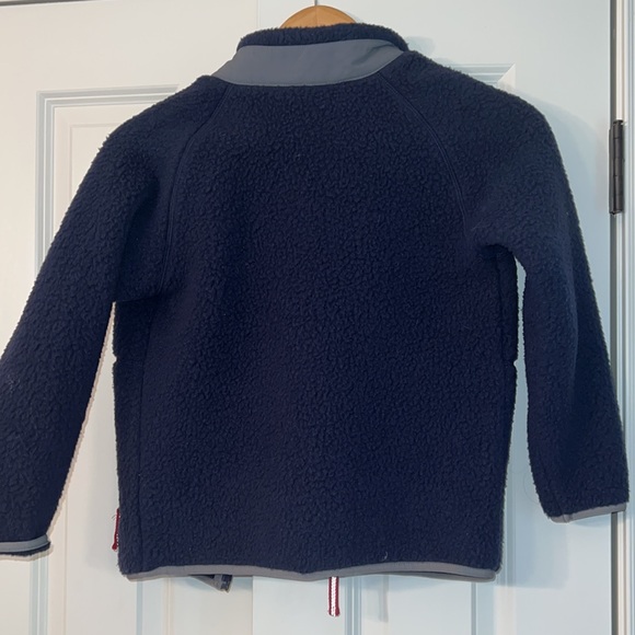 Hanna Anderson fleece jacket  size 130 / 8US color navy/grey/red - Picture 3 of 4